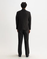 VIGO DOUBLE BREASTED BLAZER WOOL BLEND FLECK DARK BROWN