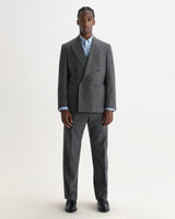 VIGO DOUBLE BREASTED BLAZER WOOL BLEND FLECK GREY