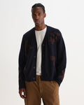 WALKER CARDIGAN FELTED APPLIQUE NAVY / BROWN