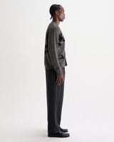 WALKER CARDIGAN FELTED APPLIQUE GREY / BLACK