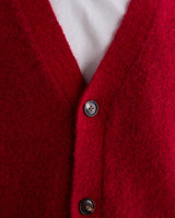 WALKER CARDIGAN FLUFFY WOOL BLEND RED