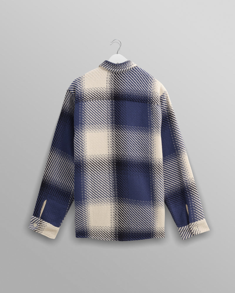 Whiting - Blue And Ecru Shadow Check Overshirt