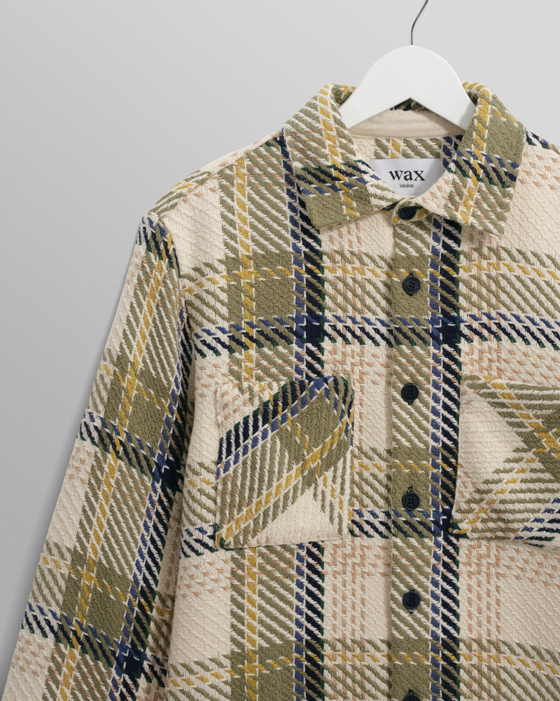 Whiting - Ecru And Khaki Gill Check Overshirt