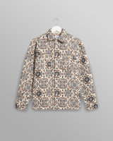 Whiting Overshirt Beige Mosaic Jacquard