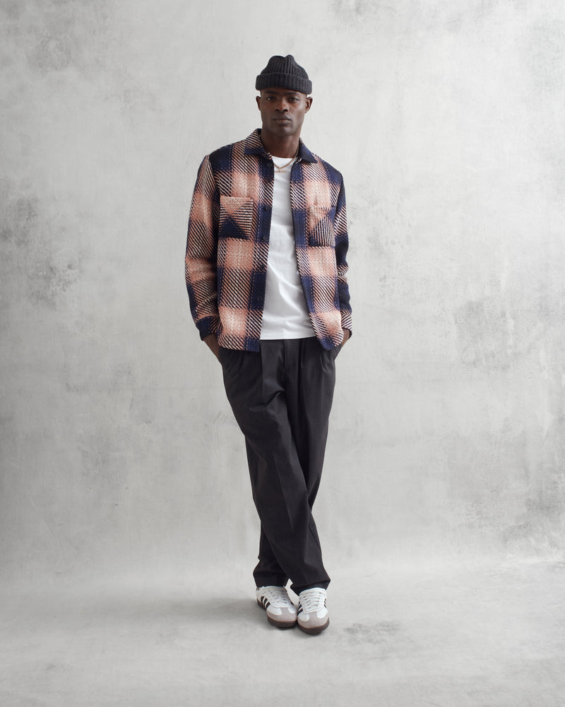Whiting Overshirt Navy/Pink Dusk Check