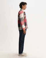 Whiting - Ecru And Red Camden Tempo Check Overshirt