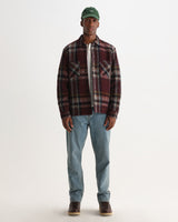 WHITING OVERSHIRT LEX WOOL BLEND CHECK BURGUNDY / MULTI