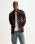 WHITING OVERSHIRT LEX WOOL BLEND CHECK BURGUNDY / MULTI