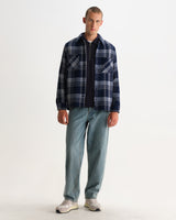 WHITING OVERSHIRT PLAID WEAVE NAVY / ECRU