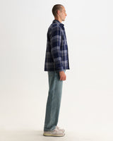 WHITING OVERSHIRT PLAID WEAVE NAVY / ECRU