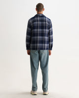 WHITING OVERSHIRT PLAID WEAVE NAVY / ECRU
