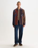 WHITING OVERSHIRT WALTER STRIPE BLUE / BROWN