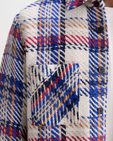 Whiting - Ecru And Red Jazz Weave Check Overshirt