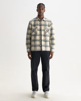 WHITING OVERSHIRT ASH WOOL BLEND CHECK ECRU / GREY