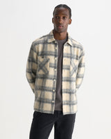 WHITING OVERSHIRT ASH WOOL BLEND CHECK ECRU / GREY