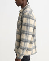 WHITING OVERSHIRT ASH WOOL BLEND CHECK ECRU / GREY