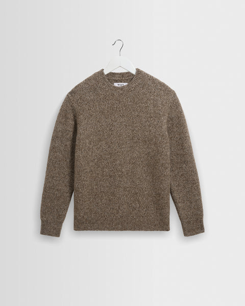 Wilde - Brown And Grey Mohair Twist Crew Jumper