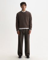 WILDE CREW FLUFFY WOOL BLEND CHOCOLATE BROWN
