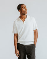 Siena - Ecru Boucle Knitted Polo Shirt