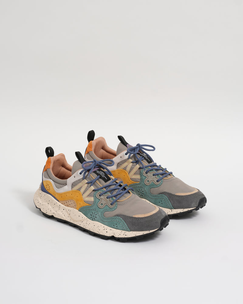 Flower Mountain - Grey Green Suede And Nylon Yamano 3 Trainers
