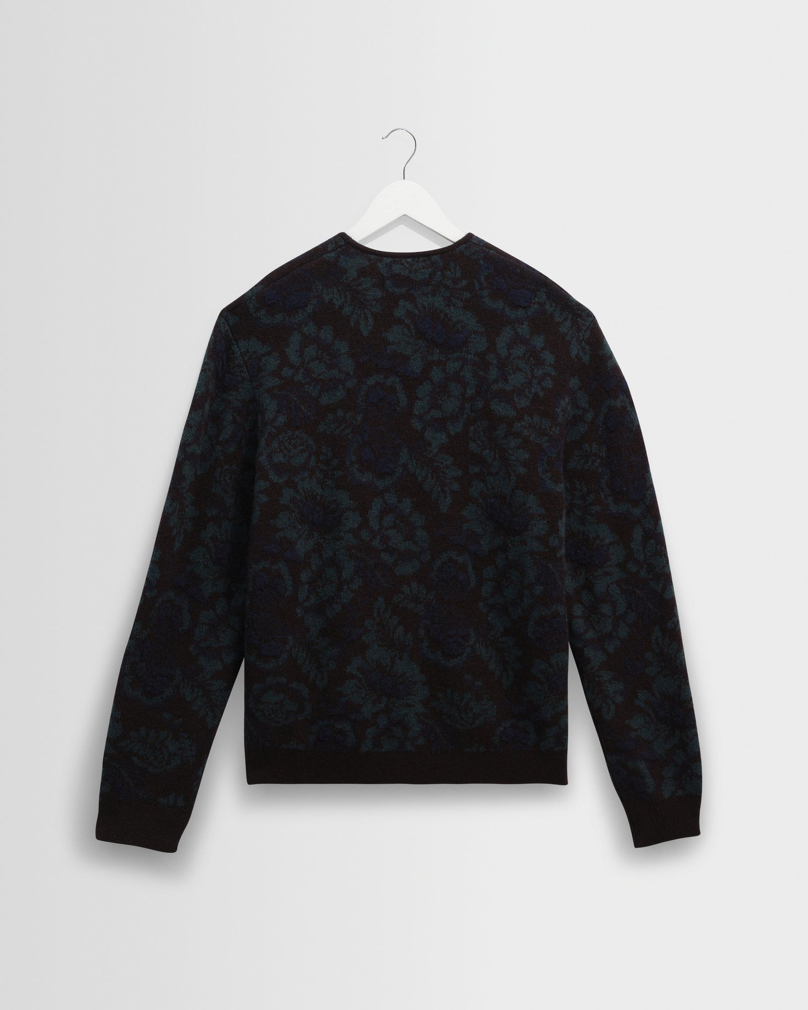 Men's Black And Green Textured Jacquard Cardigan | Wax London