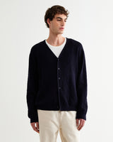 Alban - Navy And Black Floral Jacquard Cardigan