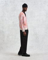 wax london Alban - Pink Paisley Jacquard Wool Blend Cardigan