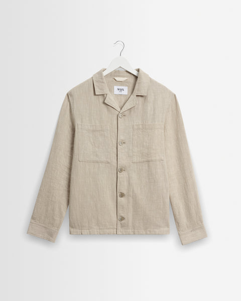 Aldred - Natural Linen-Cotton Revere Overshirt
