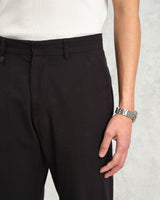 wax london Alp Trousers Black Seersucker