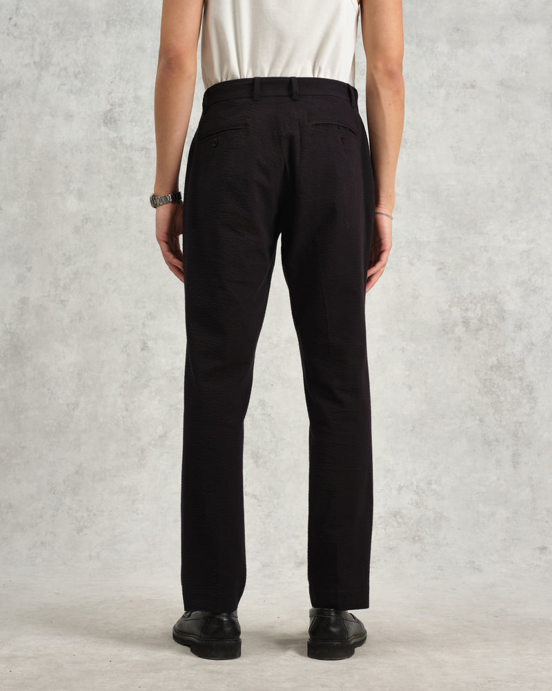 wax london Alp - Black Seersucker Trousers