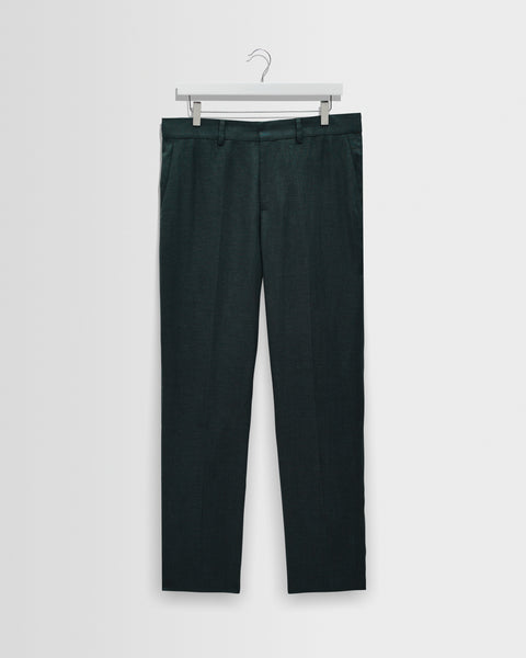 Alp - Dark Green Linen Slim Fit Trousers