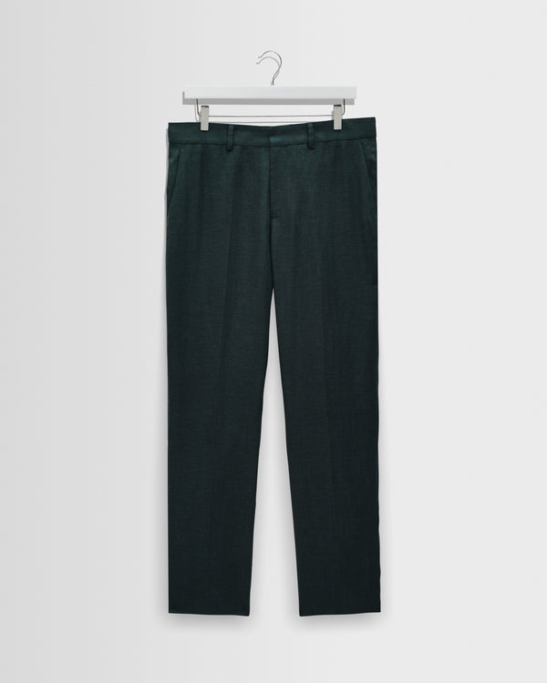 Men's Dark Green Linen Trousers