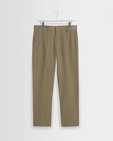 wax london men's Alp - Khaki Linen Slim Fit Trousers