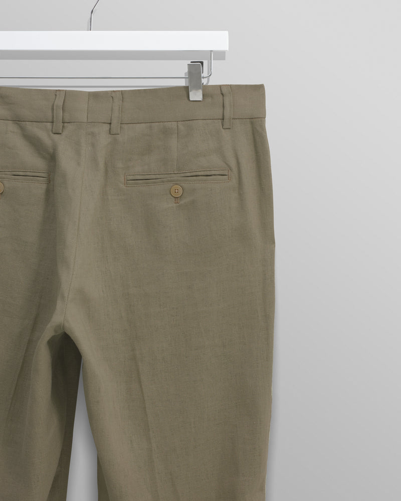 wax london Alp - Khaki Linen Trousers