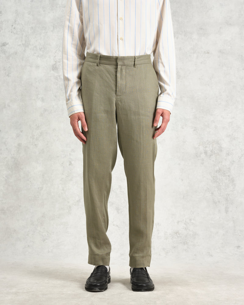 wax london Alp - Khaki Linen Trousers