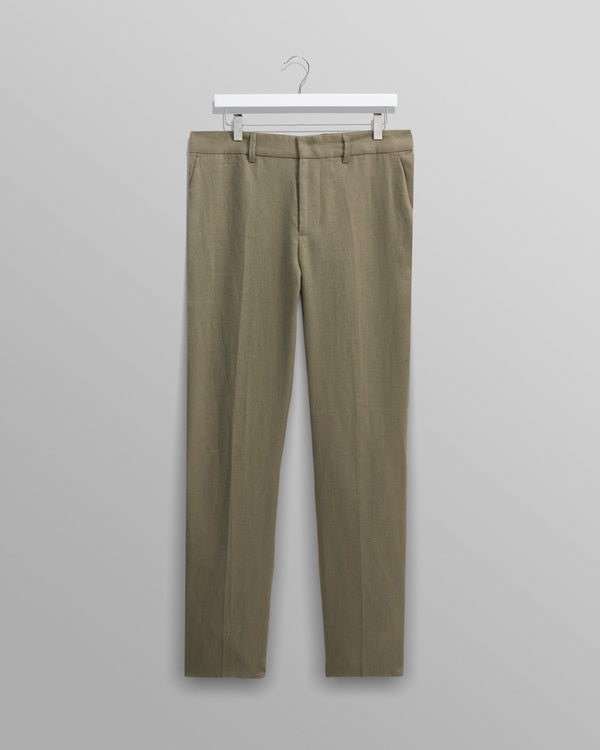 wax london men's Alp - Khaki Linen Trousers