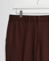 wax london men's Alp - Merlot Linen Slim Fit Trousers
