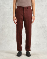 wax london Alp - Merlot Linen Trousers