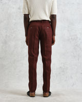 wax london men's Alp - Merlot Linen Trousers