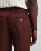 wax london men's Alp - Merlot Linen Trousers