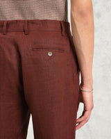 wax london Alp - Merlot Linen Trousers