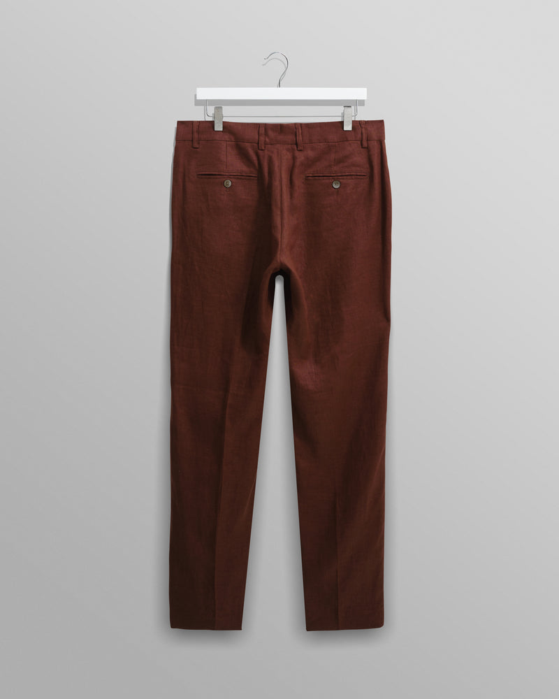 wax london Alp - Merlot Linen Trousers