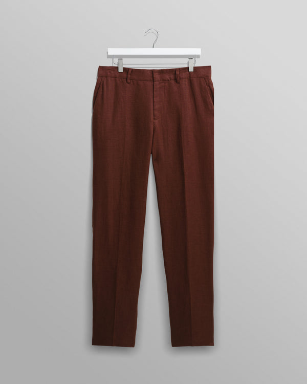 wax london men's Alp - Merlot Linen Trousers