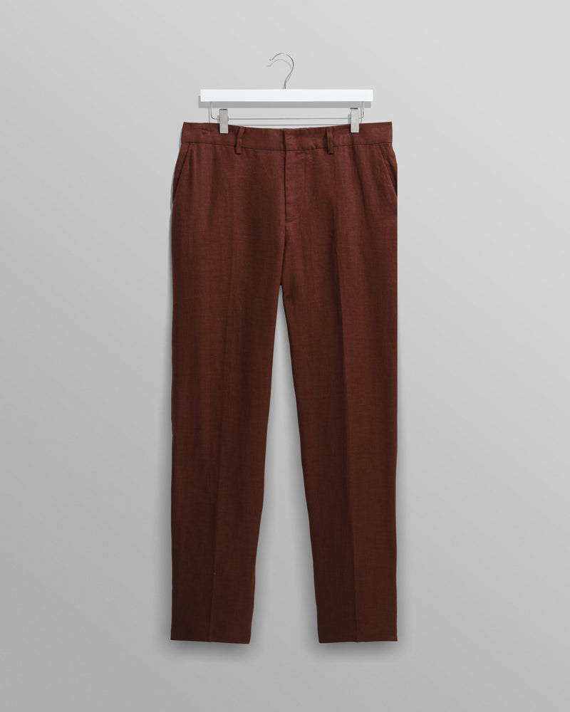 wax london Alp - Merlot Linen Trousers