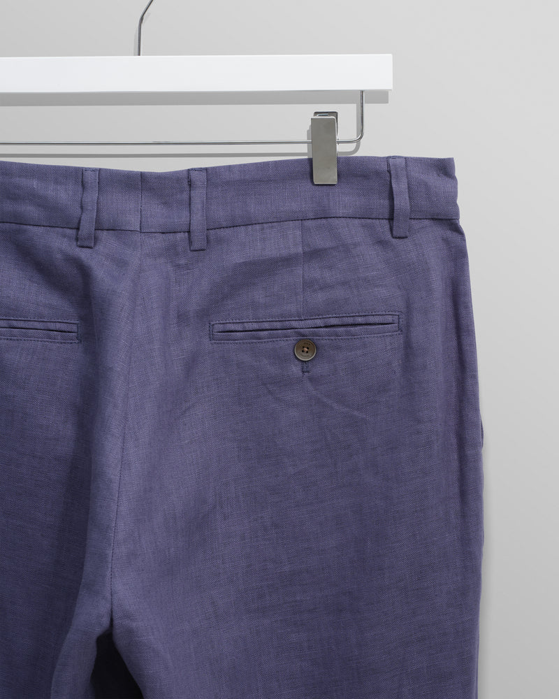 wax london Alp - Mid-Blue Linen Trousers