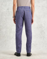 wax london Alp - Mid-Blue Linen Trousers