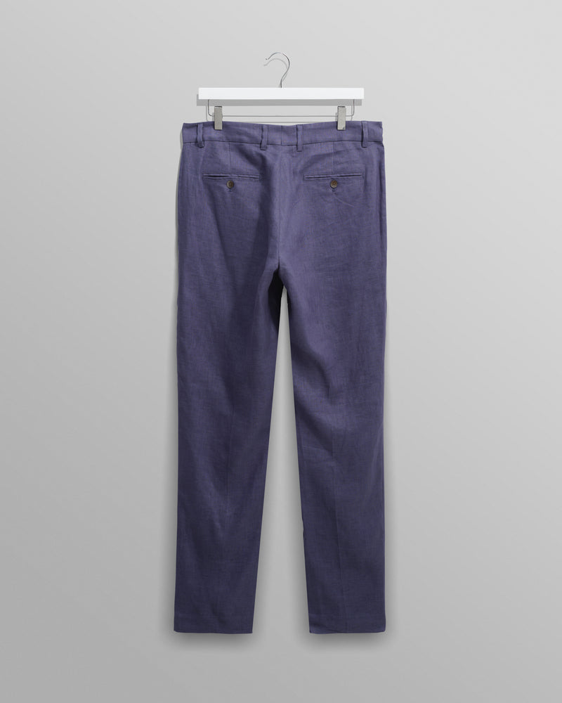 wax london Alp - Mid-Blue Linen Trousers