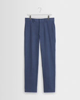 wax london men's Alp - Mid Blue Linen Trousers