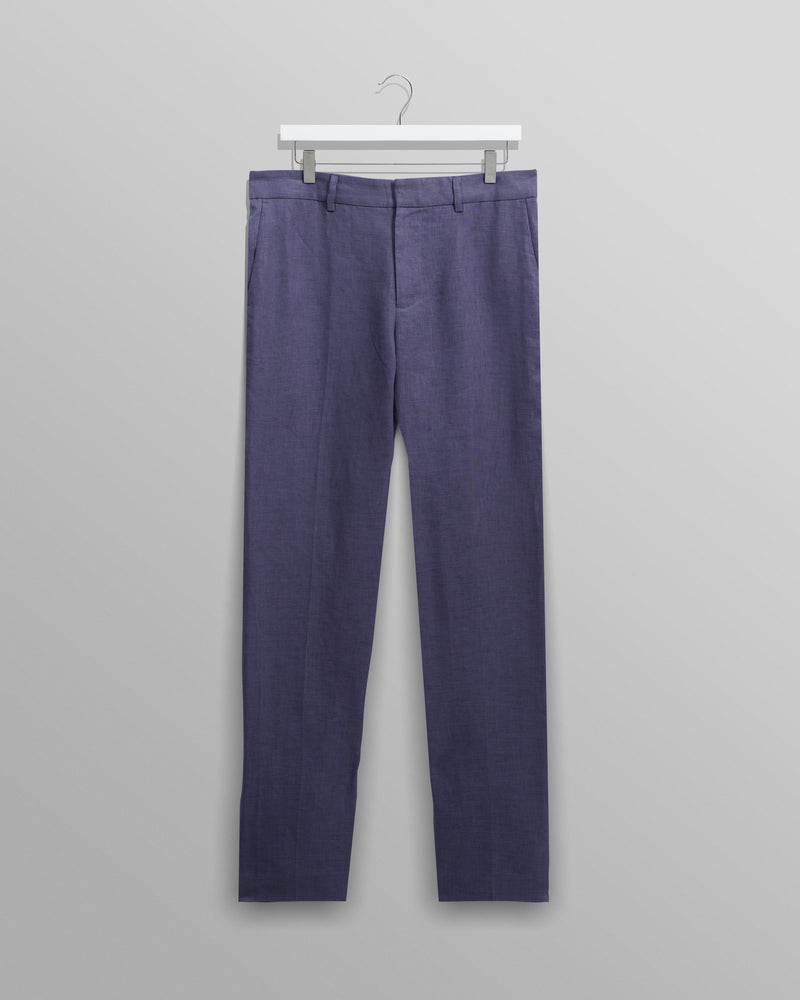 wax london Alp - Mid-Blue Linen Trousers