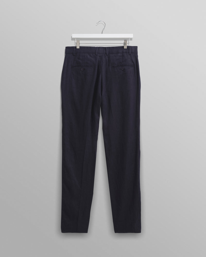 wax london Alp - Midnight Navy Linen Trousers